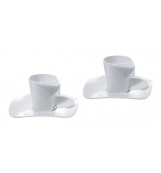 EXPRESS SET OF TWO MOCHA CUPS WITH SAUCERS ALESSI Shop Online