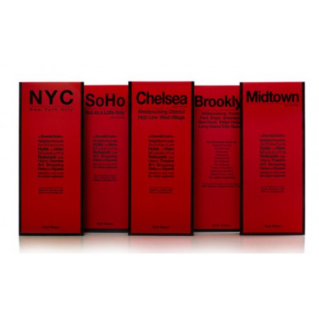 RED MAP NEW YORKER - SET OF 5 Shop Online, best price